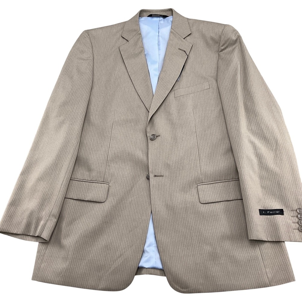 J‎ Ferrar Blazer Men 44Long Taupe Pinstripe Neutral Lightweight Classic Career